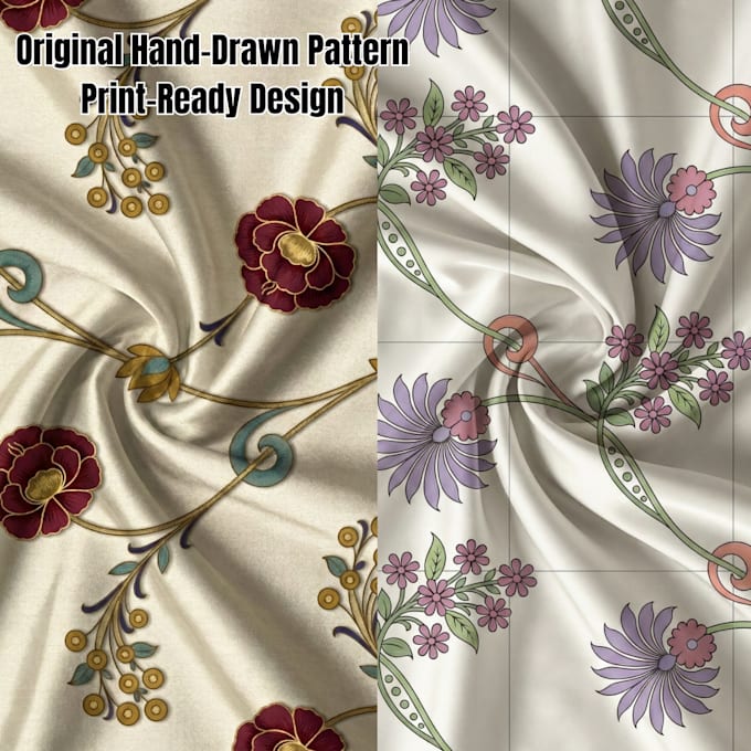 create a beautiful hand drawn floral repeat pattern