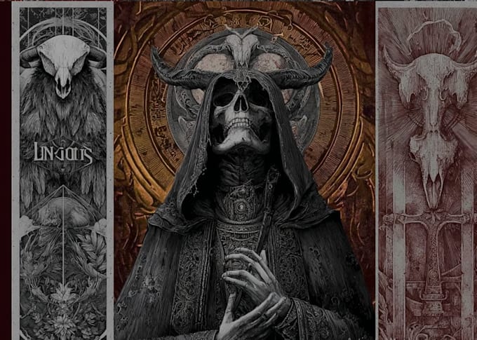 create illustrations for dark, death, and black metal bands