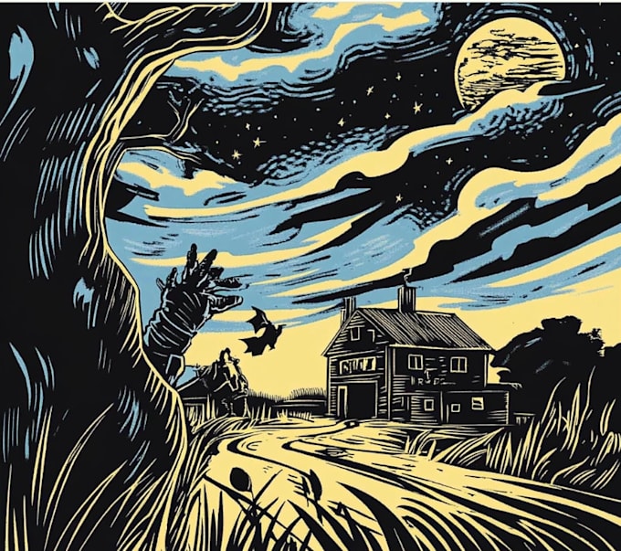 create awesome linocut illustration art
