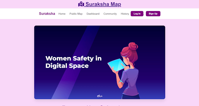 create a smart women safety web app with map integration