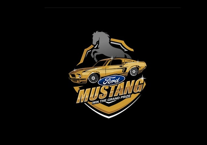 make powerful new masculine logo for ford mustang
