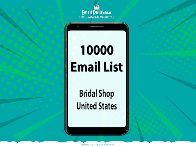 bridal shops email list, 10 000 email database, USA