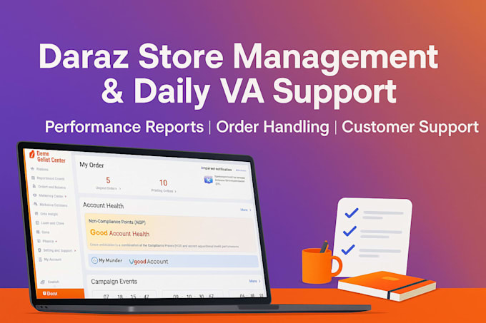 manage your daraz store with daily VA tasks, reports, and full support