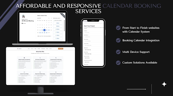 build a professional website with a booking calendar