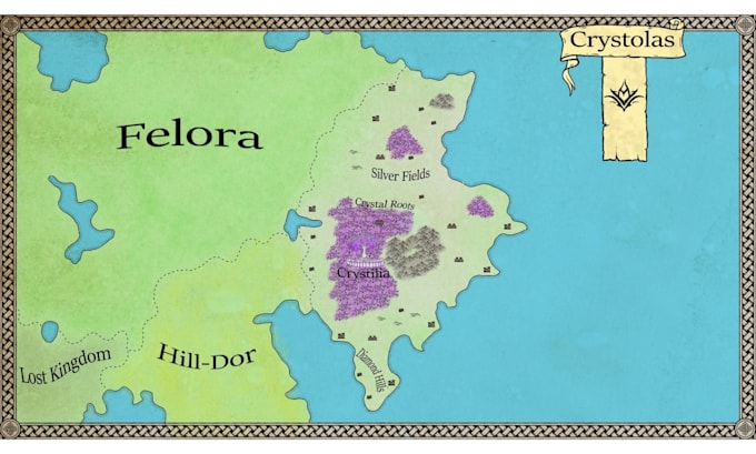 hand drawn map illustration dnd rpg fantasy map illustration vector map design
