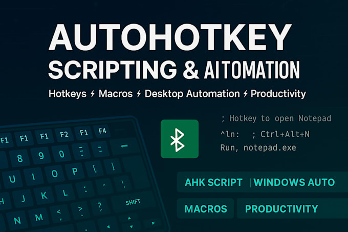 write autohotkey, desktop automation godot game, python, macros and productivity