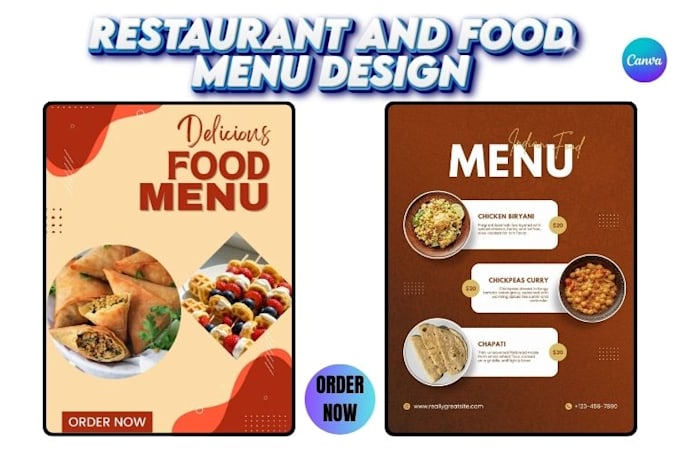 design editable professional restaurant and food menu design