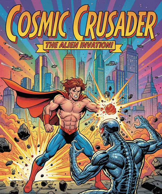 make comic book page, webtoon in manga style, cover art
