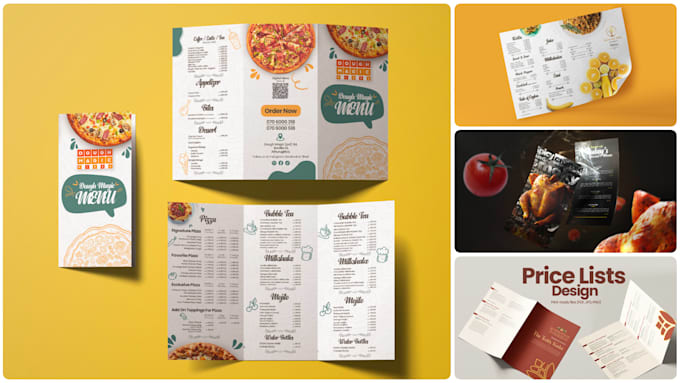 design price lists , bar menu, spa and beauty saloon menus