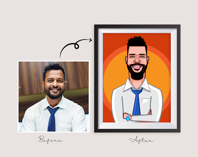draw a custom caricature from your photo in 24 hours