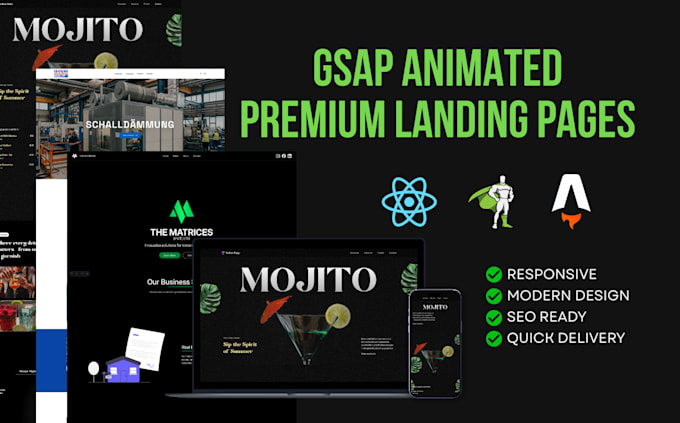build an interactive react website with stunning gsap animations