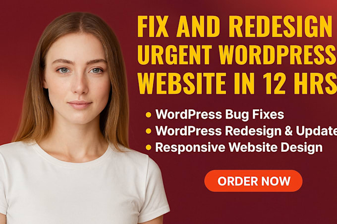 do urgent wordpress website fix and redesign in 12 hrs