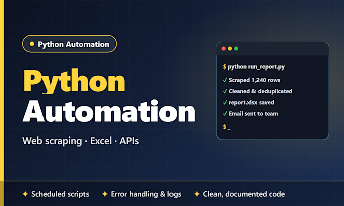 python web scraping, excel automation and data extraction scripts