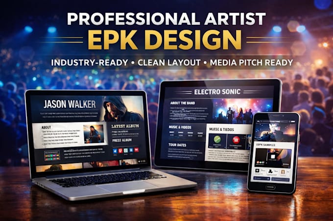 create a professional artist epk media kit and press kit
