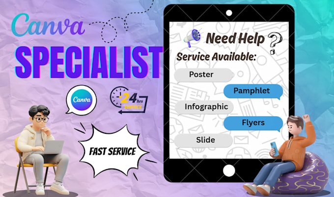 design creative canva posters, flyers brochure and slides