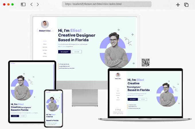 create a professional, responsive portfolio website