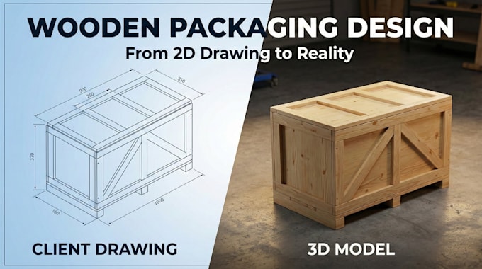 design custom wooden packaging, boxes, crates, and pallets from your draw