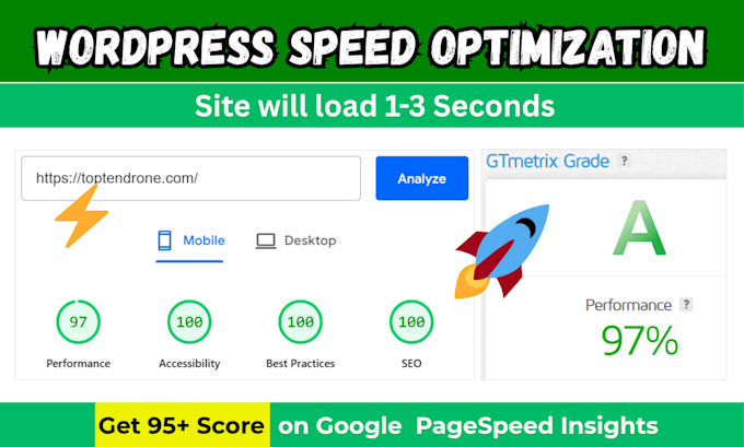 do wordpress speed optimization for google pagespeed, gtmetrix and pingdom