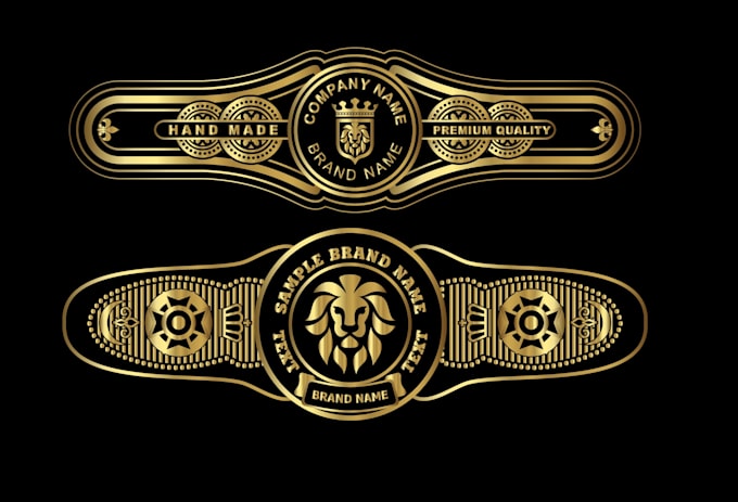 do creative premium cigar band labels cigar box logo design