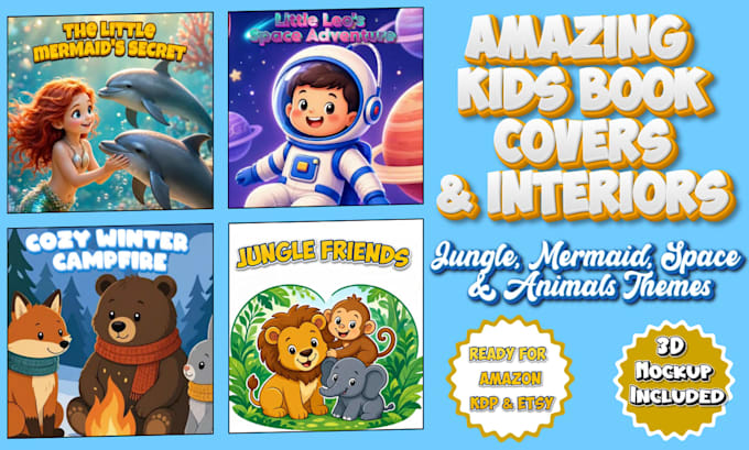 design kids book cover and interior for KDP