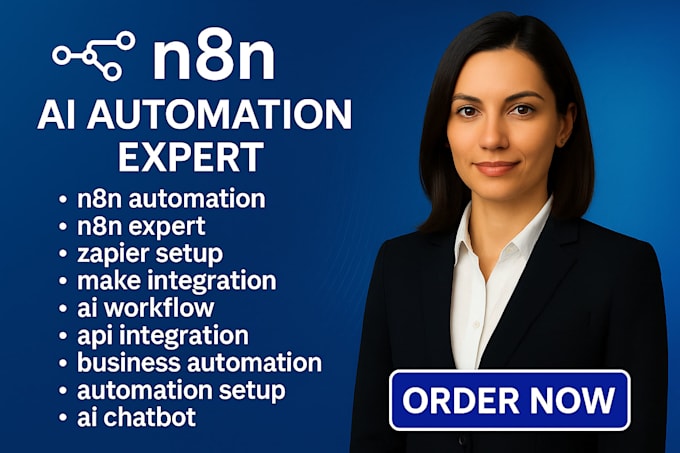 build n8n automation ai agents and zapier or make integrations for your business