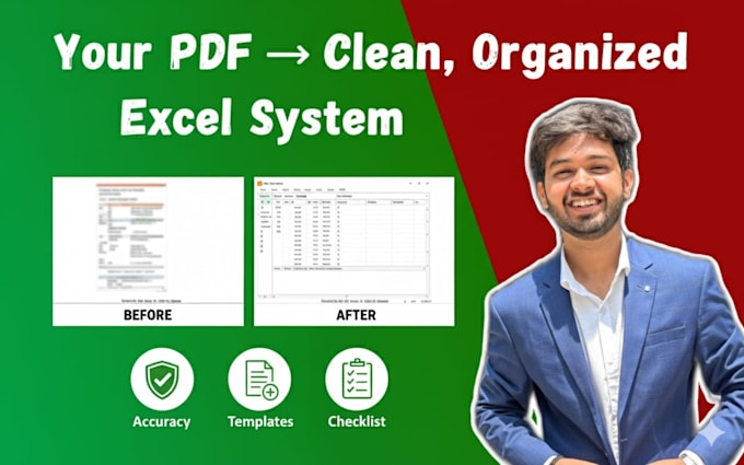 build a ready to use data conversion system that turns pdfs into excel sheets