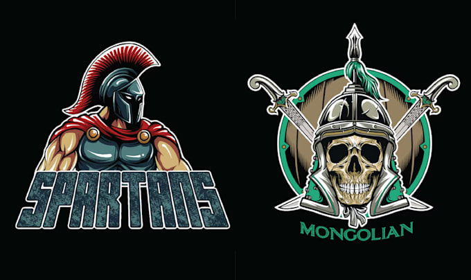 do vector spartan skull warrior logo illustration design
