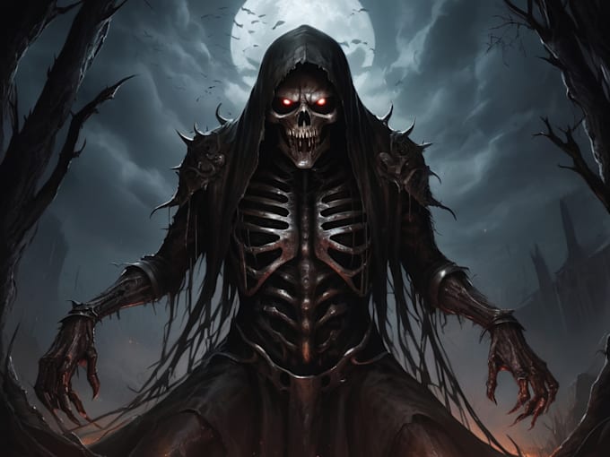 draw a metal, horror, dark art