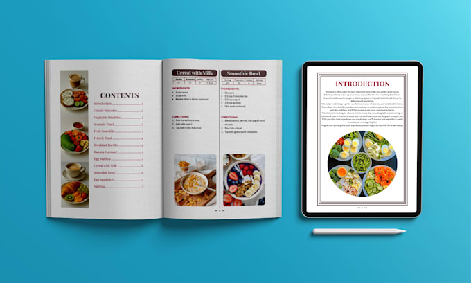 do cookbook formatting and layout design professionally