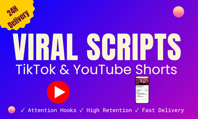 Write 3 viral tiktok and youtube shorts scripts in 24h by ...