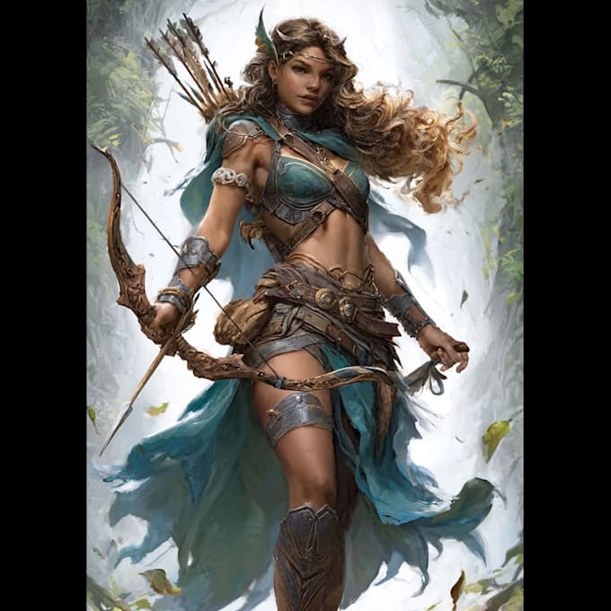 Dnd Graphics Ranger Create ranger dnd character illustration with bow by Fiahazee | Fiverr
