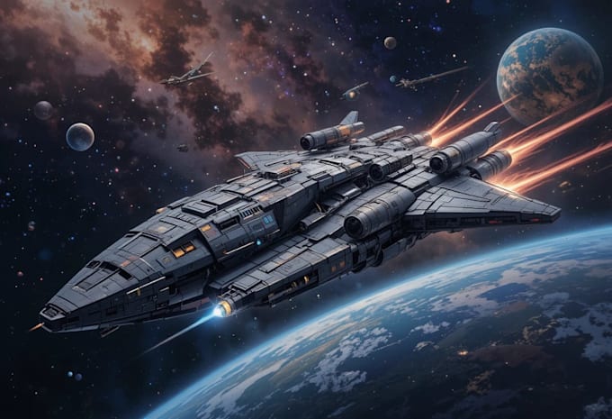create a sci fi spaceship models