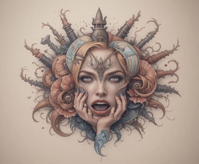 make a realistic tattoo, tattoo sleeve design, tattoo