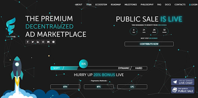 create crypto token website, memecoin website  and ico website with admin
