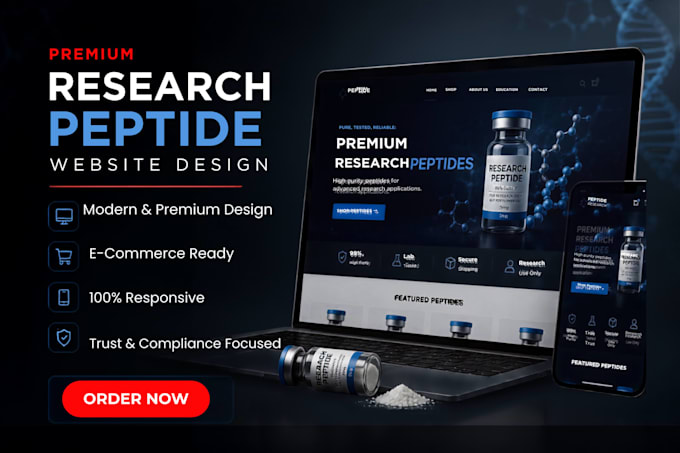 build fda compliant peptide website peptide label design biotech website