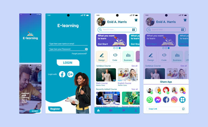 develop e learning app, kid learning app, educational app, online course app