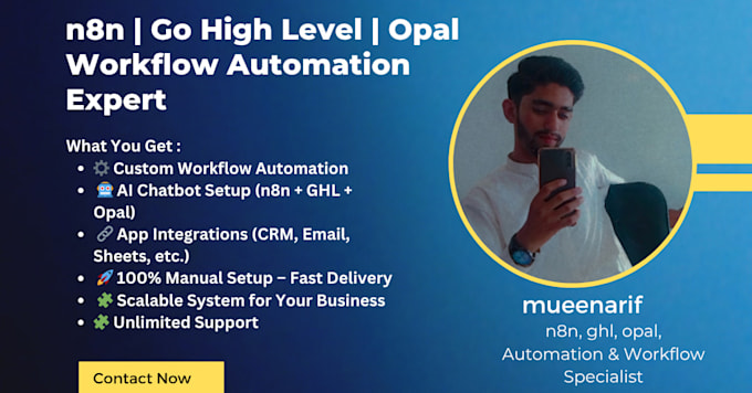 n8n chatbot workflow automation go high level workflow expert ghl website, opal