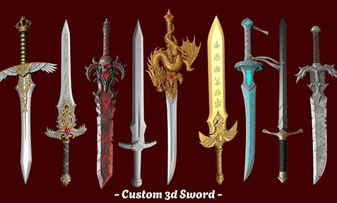 create custom cosplay 3d sword armor props weapon 3d helmet for 3d printing