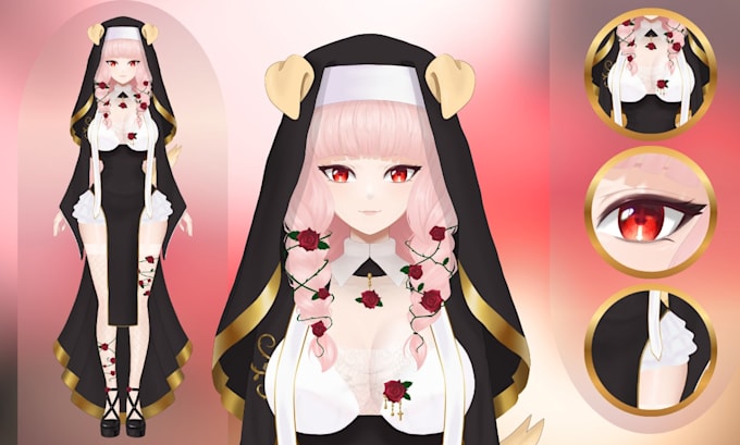 make a high quality vtuber model art for you