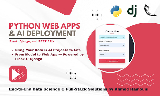 develop a custom python web app, API, dashboards