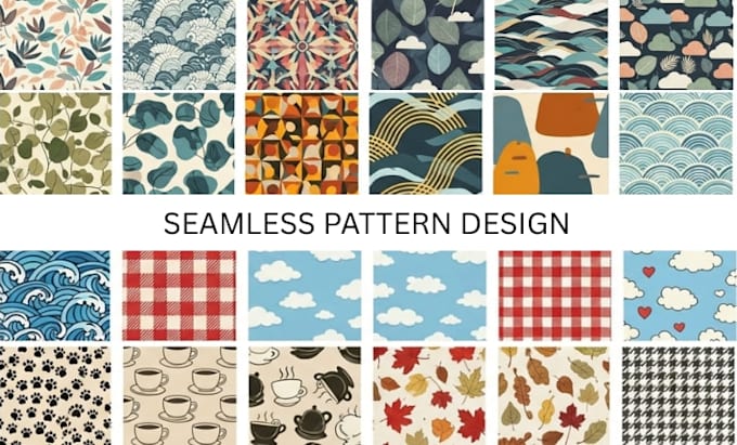 design custom seamless patterns for branding, textile, fabric home decor