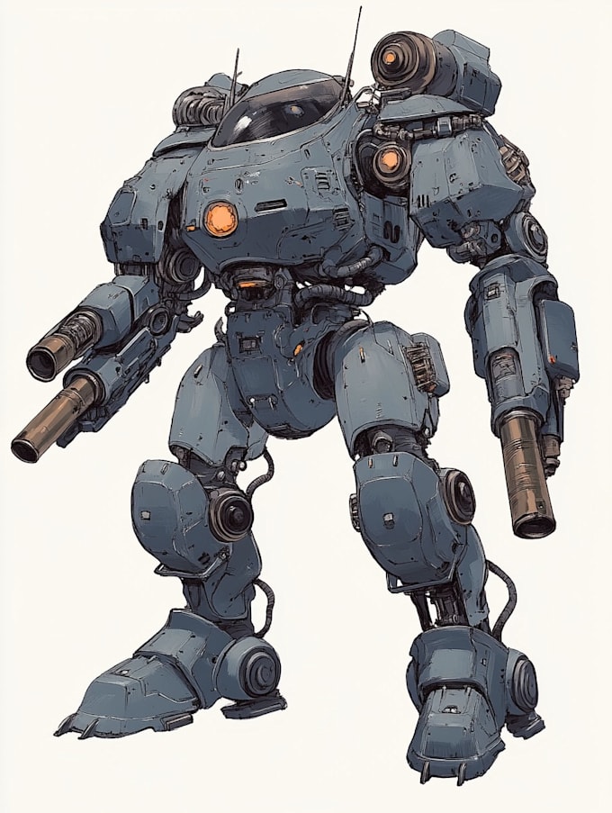 draw  transformers, robot in anime manga style