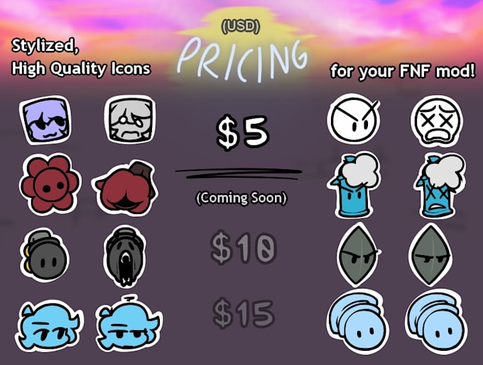 make stylized icons for your friday night funkin mod