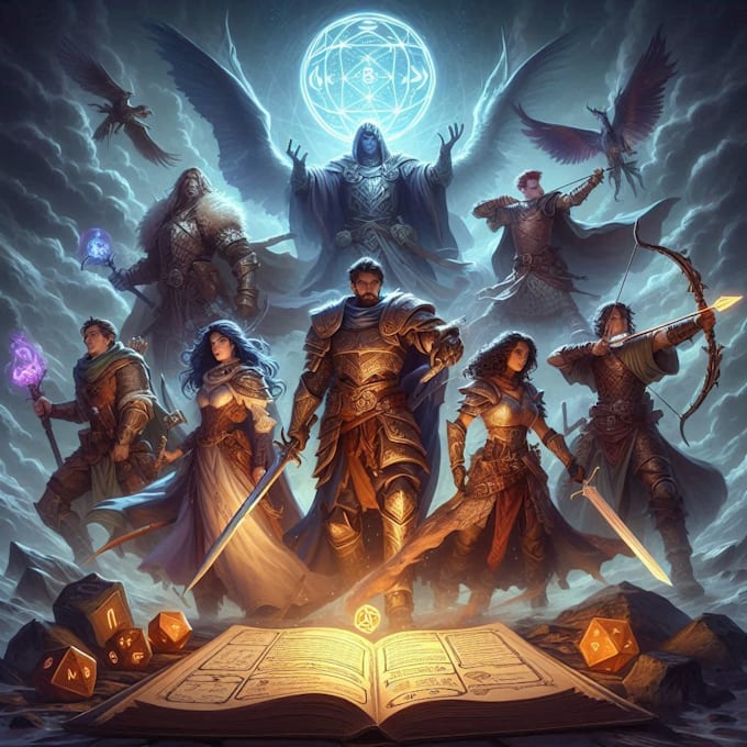draw your dnd group party illustration