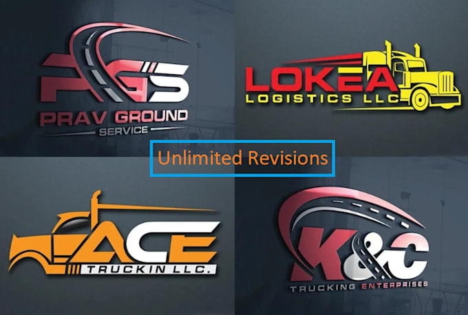 design a logistics, transport and dispatching trucking logo