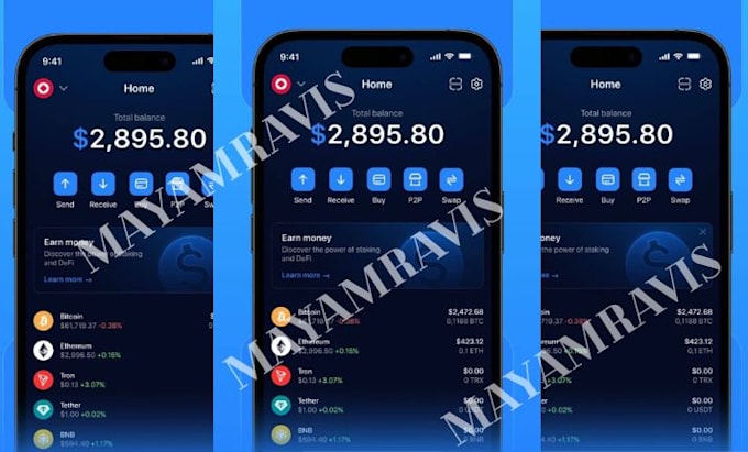 Design a modern crypto wallet or fintech app ui for mobile and web by ...