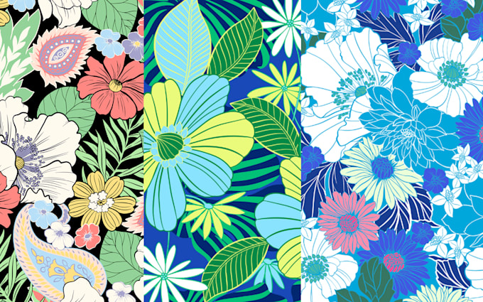 vintage line art patterns inspired by the 60s and 70s