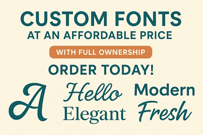 create custom font design, font logo, typography design typeface