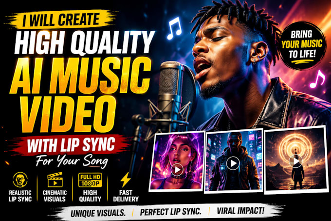 create a cinematic ai music video with realistic lip sync for your song