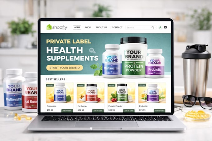 build private label supplement shopify store supplement website supplement store